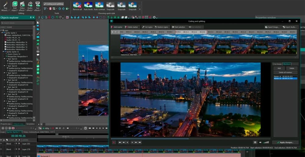 Interfaz de VSDC Video Editor.