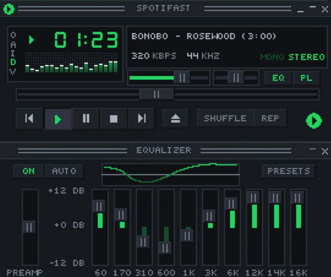 Interfaz del programa Spotifast.