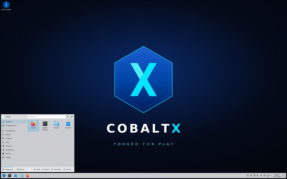 Interfaz distribución Linux CobaltX.