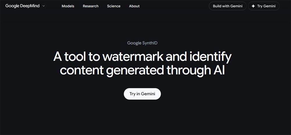 Interfaz web de Google SynthID Detector.