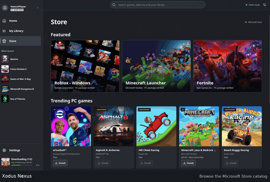 Xodus Nexus proyecto juegos Pass Linux.