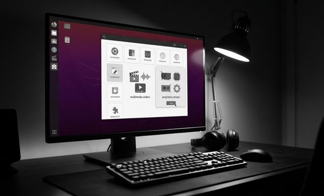 Interfaz de la sección Add-ons en el App Center de Ubuntu abierta en un monitor de escritorio en un entorno oscuro.