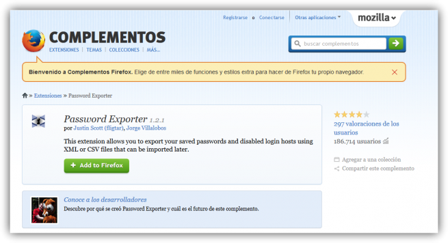 Exportar contraseñas Firefox foto 1