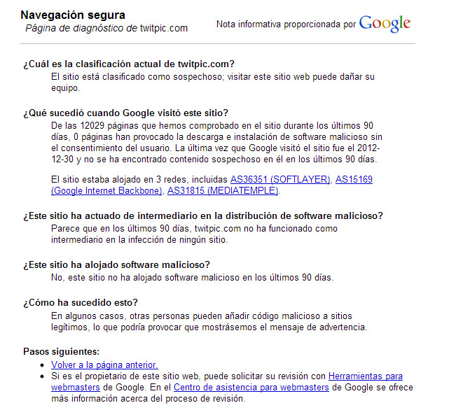 error google chrome twitpic