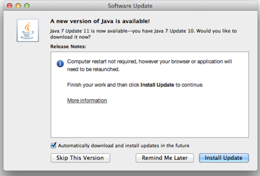Update 11 Java