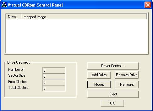 virtual cdrom control panel
