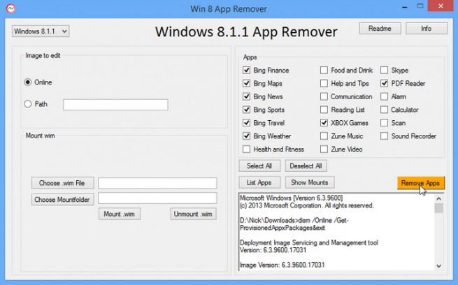 App Remover para Windows 8