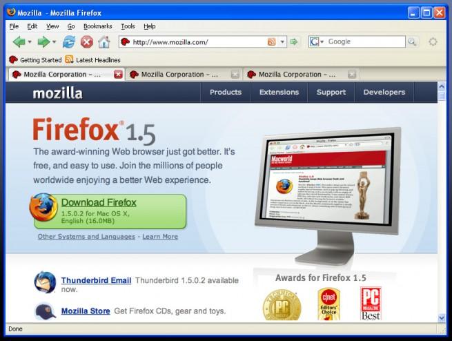 Firefox 1.5 en Windows XP