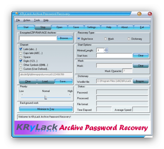 KRyLack Archive Password Recovery foto