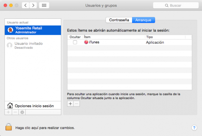 Mac OS X aplicaciones al inicio foto 3