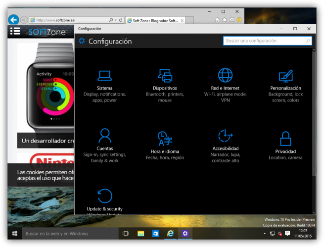 Windows 10 nuevo tema oscuro foto