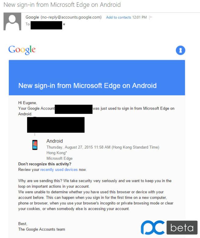 Llegada de Edge a Android