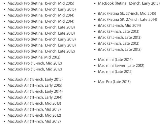 Lista de Mac para Windows 10