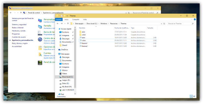 Windows 10 y las barras de título de las ventanas de color