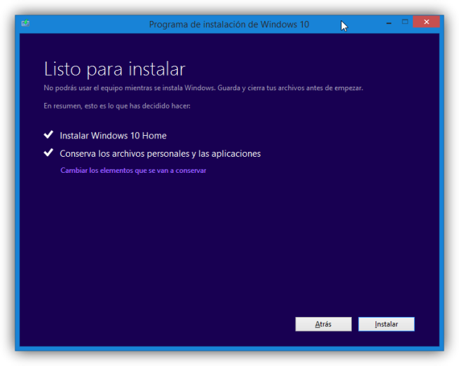 Resumen de la actualización a Windows 10