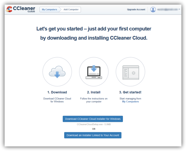 CCleaner Cloud - instalar agente