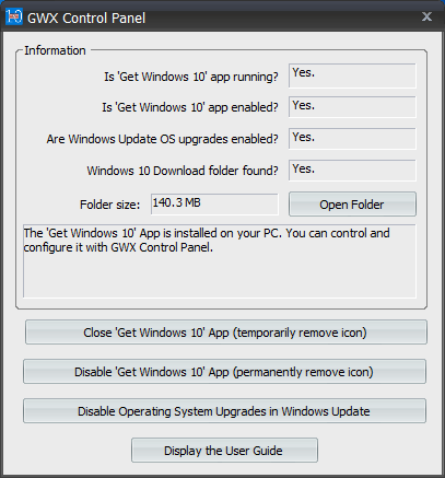 GWX Stopper - no actualizar a Windows 10