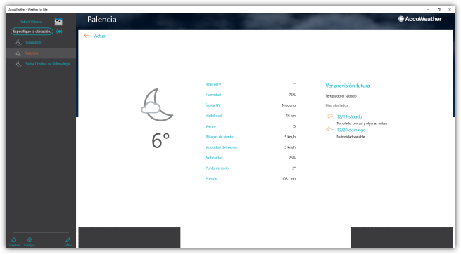 AccuWeather para Windows 10 - Clima en tiempo real