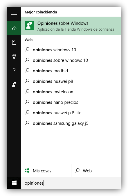 Opiniones y comentarios de Windows 10