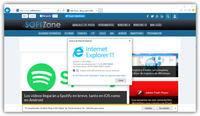 Internet Explorer - Navegadores actualizados