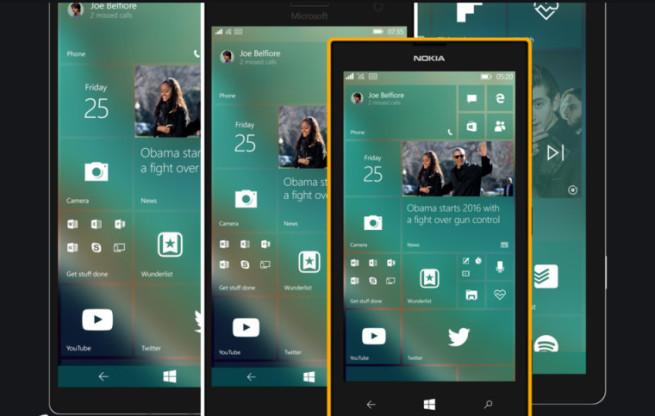 Concepto nuevo de Windows 10 Mobile