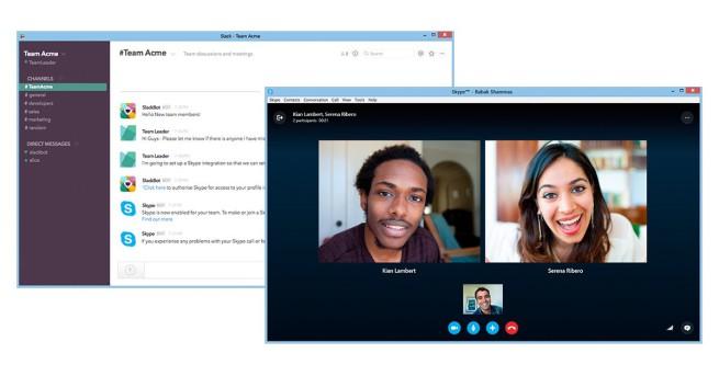 Slack integrado en Skype