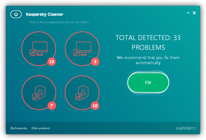 Kaspersky Cleaner - Resumen limpieza PC