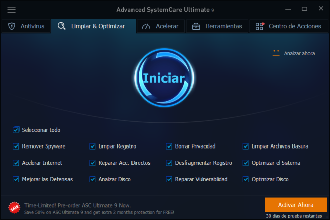 IObit Advanced SystemCare Ultimate 9 - Limpiar y optimizar
