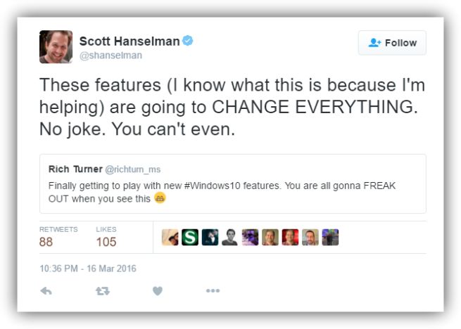 Scott Hanselman - Novedades Windows 10 Redstone