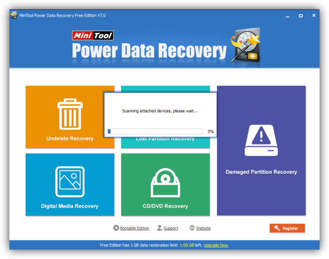MiniTool Power Data Recovery 7 - analizando discos