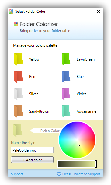Perosnalizar colores carpetas Folder Colorizer