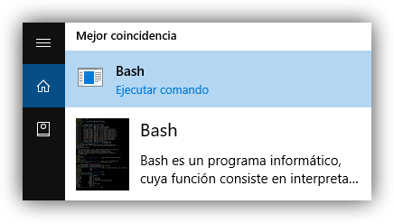 Bash en Windows 10