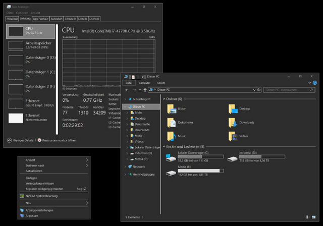 Dark/Grey Windows 10 Temas de alto contraste