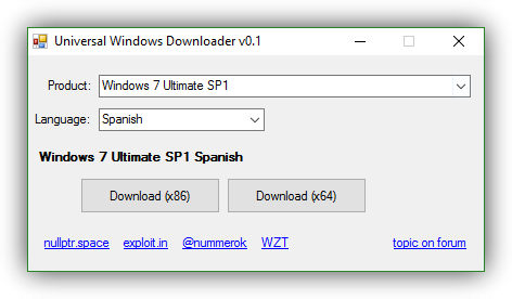 Universal Windows Downloader - Version