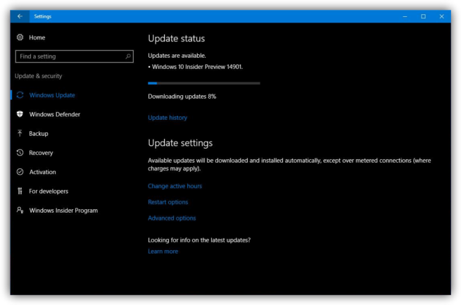 Primera compilación Windows 10 Redstone 2