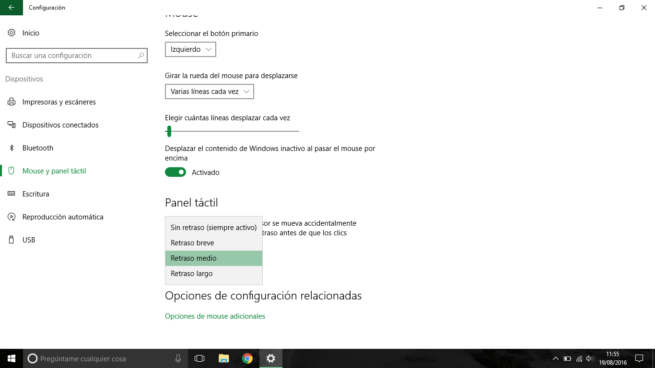 Retraso Touchpad Windows 10
