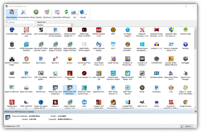 Revo Uninstaller 2.0 - Vista iconos