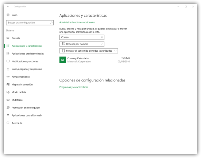 Windows 10 Anniversary Update - Buscar Apps Instaladas