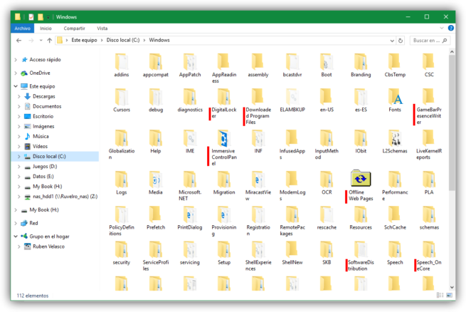 Windows 10 Anniversary Update texto justificado en carpetas e iconos