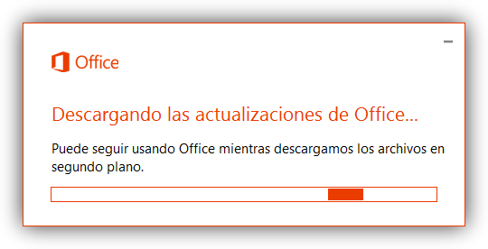 Descargando actualizaciones Office 2016