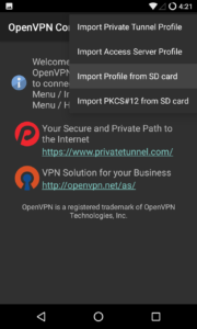 Importar cliente OpenVPN SD