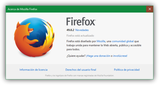 Mozilla Firefox 49.0.2