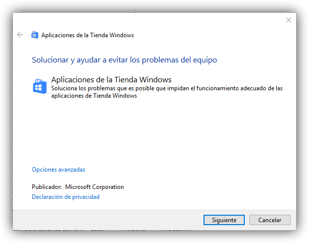 Solucionar problemas Windows Store