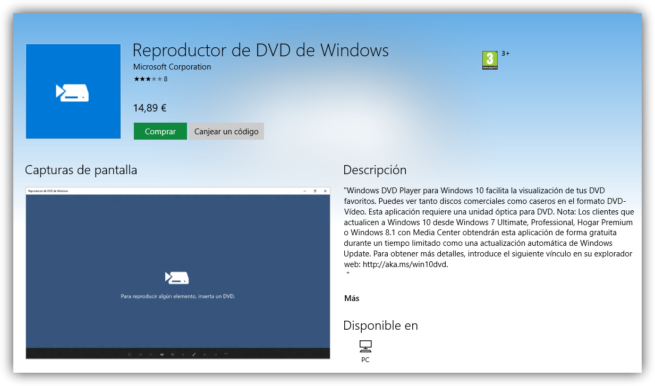 Windows DVD Player Windows Store