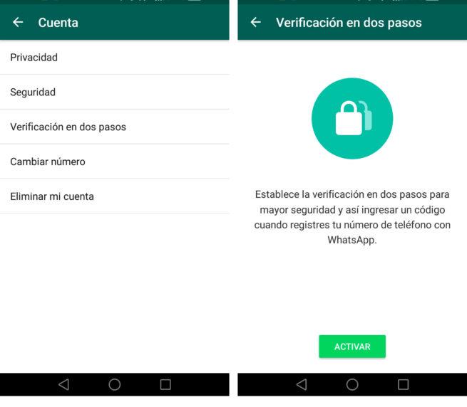 verificación en dos pasos en la beta de WhatsApp
