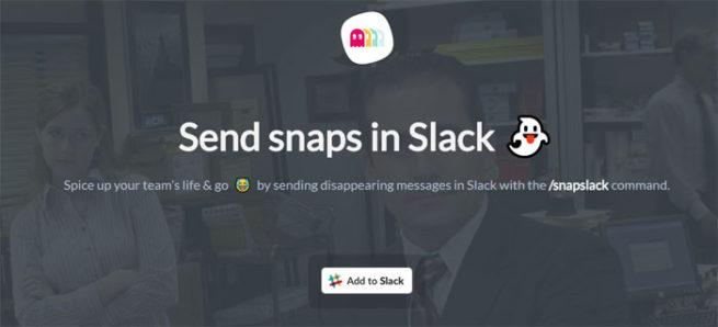 Web de Snapslack para Slack