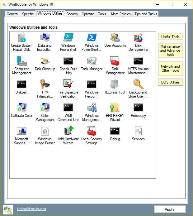 WinBubble Personaliza y configura Windows 10