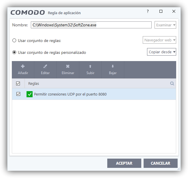 Comodo Firewall 10 - Configurar reglas