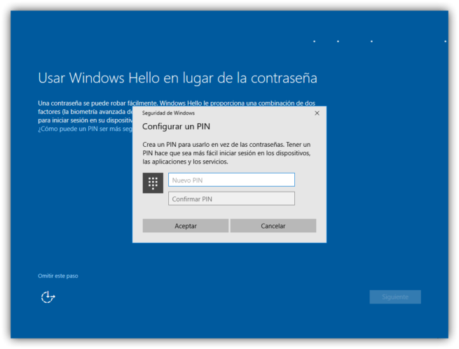 Configurar PIN Windows Hello