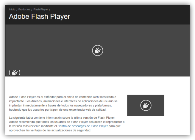 Contenido Adobe Flash Player bloqueado por defecto